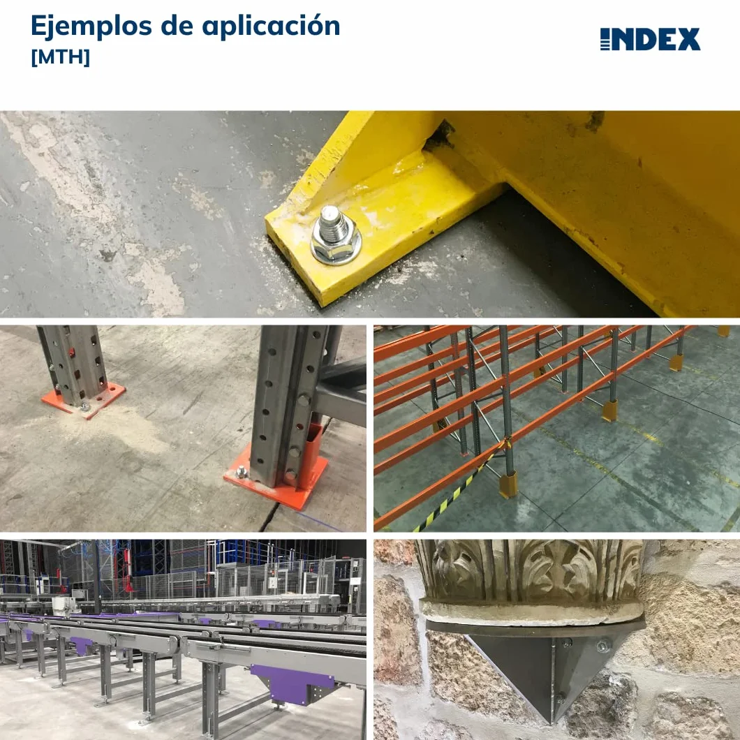 Index Fixing Systems Anclaje macho para cargas altas en hormigón no fisurado Homologado ETE Opción 7. Eje cincado. Clip cincado. - MEDIDA: M8 x 60 Ø8 - Unid: 100