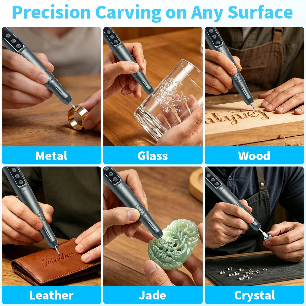 CGBE 35 Vitesses Stylo Graveur avec 58 Accessoires pour Artistes Bricoleurs | USB Rechargeable Stylo Graveur Électrique pour Verre Bois Métal - Professionnel Stylo à Graver Portable avec Écran LED