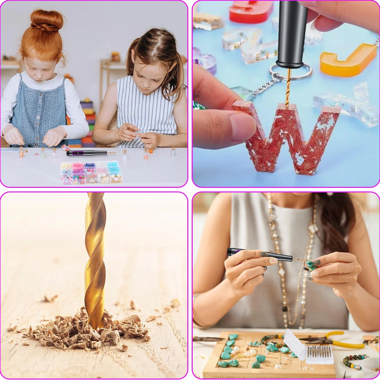 Mini Stylo Perceuse Électrique, GuKKK Mini Perceuse Sans Fil à 5 Vitesses, Mini Perceuse Électrique Manuelle avec 10 Petits Forets, pour Résine, Bijoux, Circuit Imprimé, Cuir, Plastique