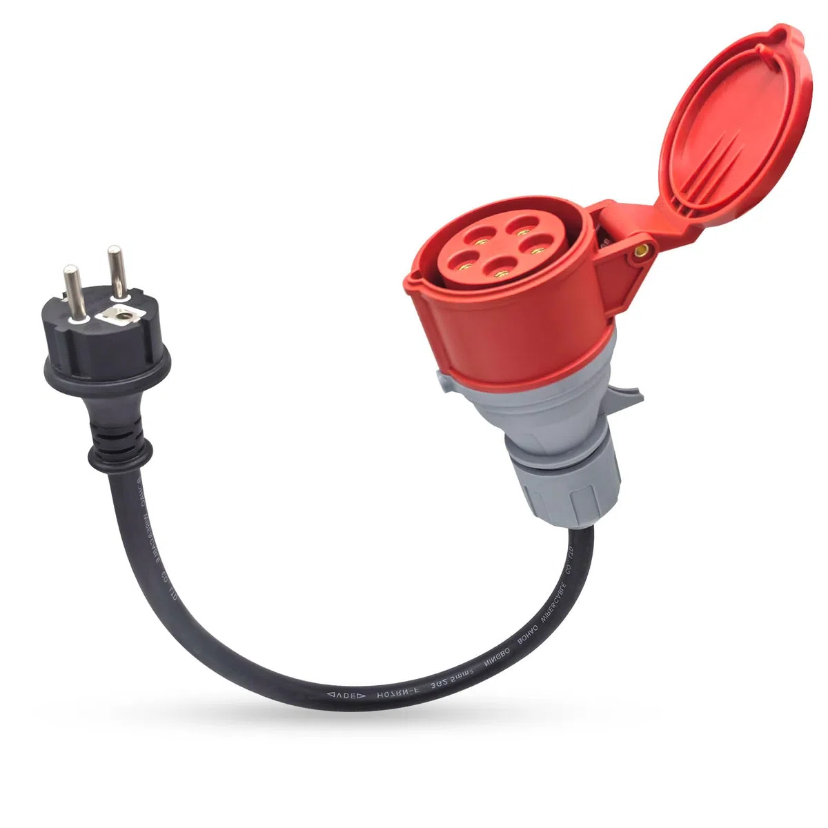 Schuko vers Adaptateur CEE 16 A, Schuko a Connecteur CEE Attelage 5 Broches 16A, 230V, Protection IP44 (S14542)