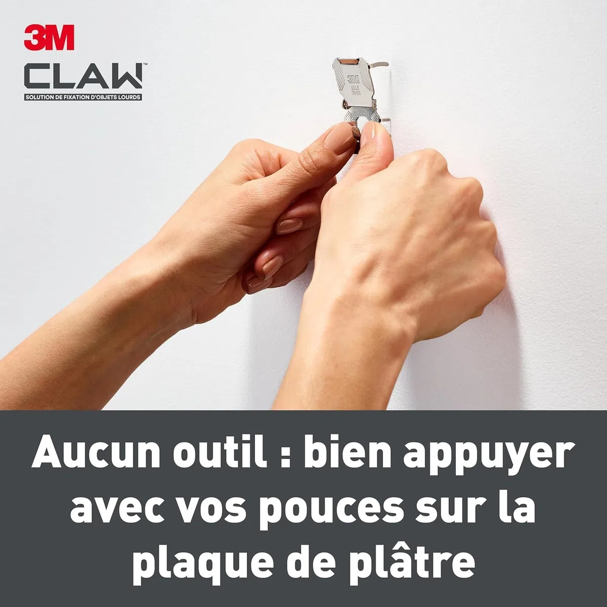 3M CLAW Crochets Pour Accrocher des Tableaux Sur des Murs en Plâtre, Lot de 9 - Fixation d'objets Lourds sans Outil (Tableaux, Miroirs, Déco Intérieure) - Supporte jusqu'à 7 kg, 11 kg, 20 kg, 30 kg