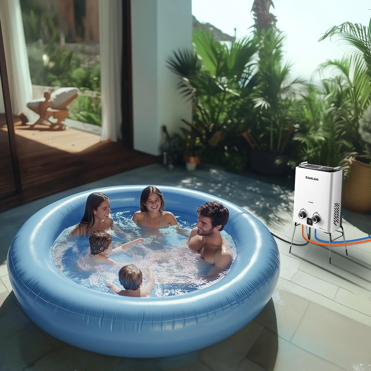 GASLAND GO Shower G5 Chauffe-eau d'extérieur au gaz G5 au propane (37 mbar)/butane (28-30 mbar) - Chauffe-eau au gaz GPL - Douche d'eau chaude de camping