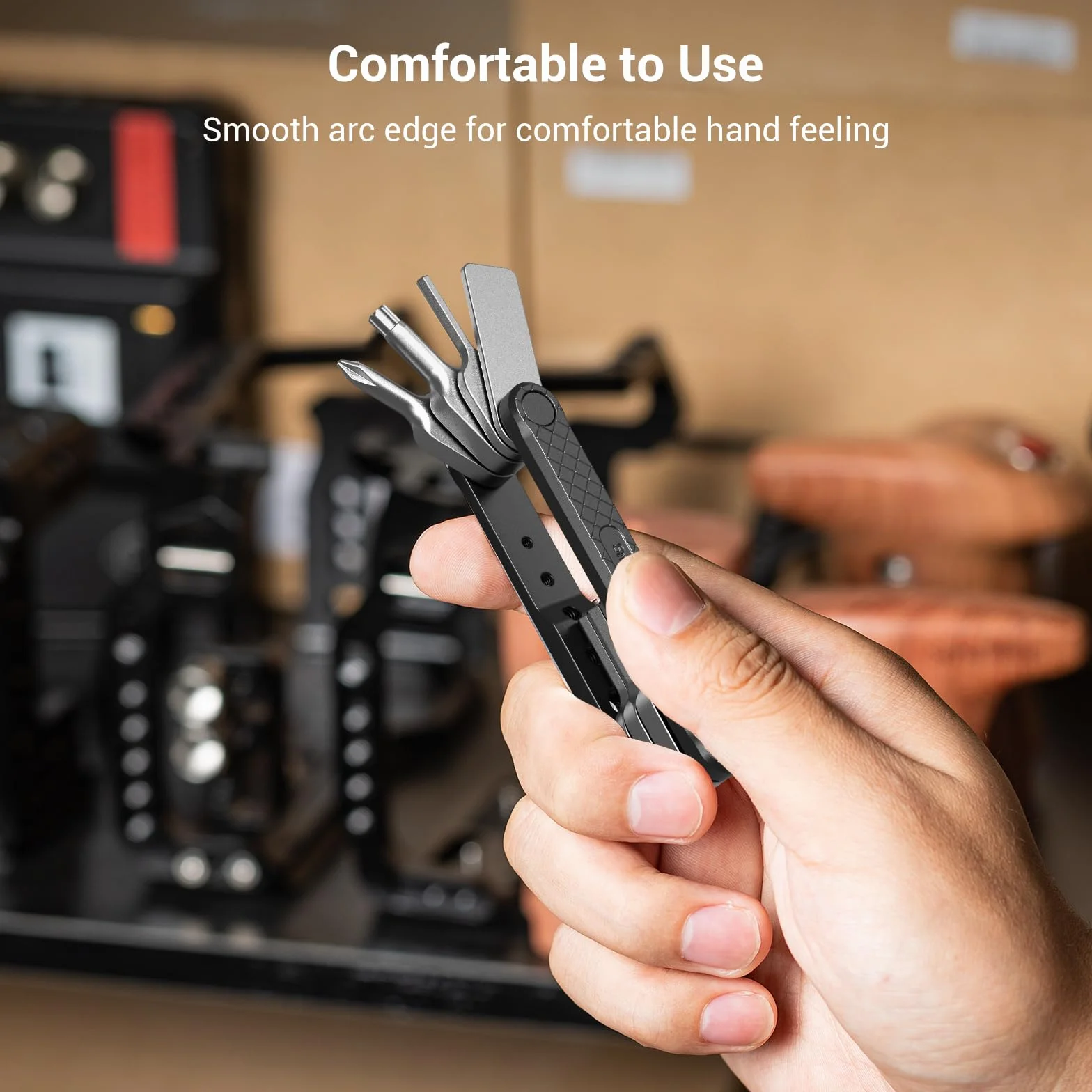 SMALLRIG Ensemble d'Outils Pliants avec Tournevis et Clés Hexagonales, Sept Outils Fonctionnels Inclus, Noir - 4681
