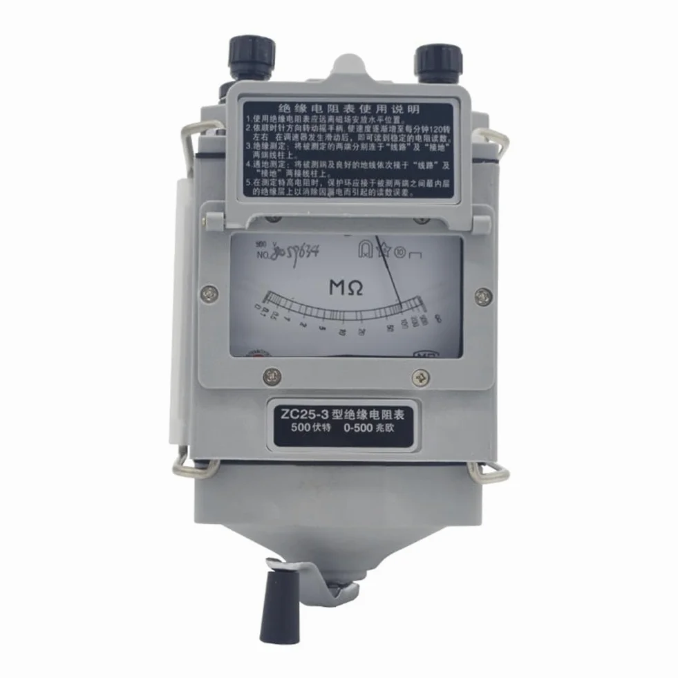 ZC25-4 Testeur de Résistance D'Isolement 1000V Tramegger Mégohmmètre D'Électricien Manivelle Tramegger Plastique