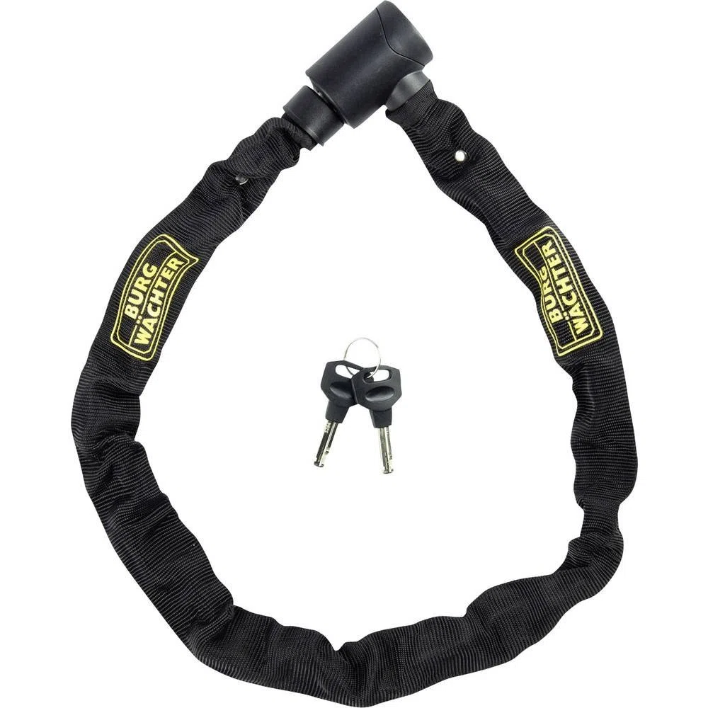 BURG-WÄCHTER, Chaîne Carrée Antivol à Clés, 90 cm, 4 Clés incluses, 580 90 BLACK, Noir