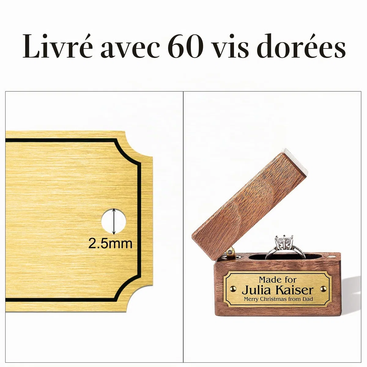 Laiton Plaque Nom Personnalisée, 30 Pièces 3"x 1" Plaque Gravée Pour Nom Et Numéro Pour Trophée, Prix, Cadres Photo, Cadeaux, Gravure Laser Plaque Laiton Avec Vis Pour Porte, Boite Aux Lettres