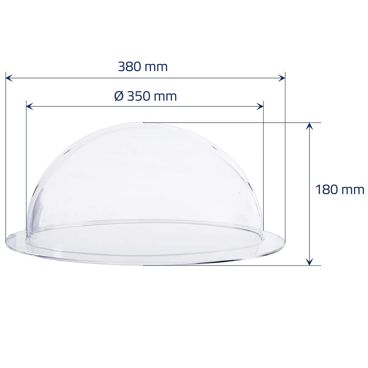 HMF 46735 Demi-sphère en acrylique, avec bord et capot en acrylique, pour le bricolage, diamètre : 35 cm, transparente