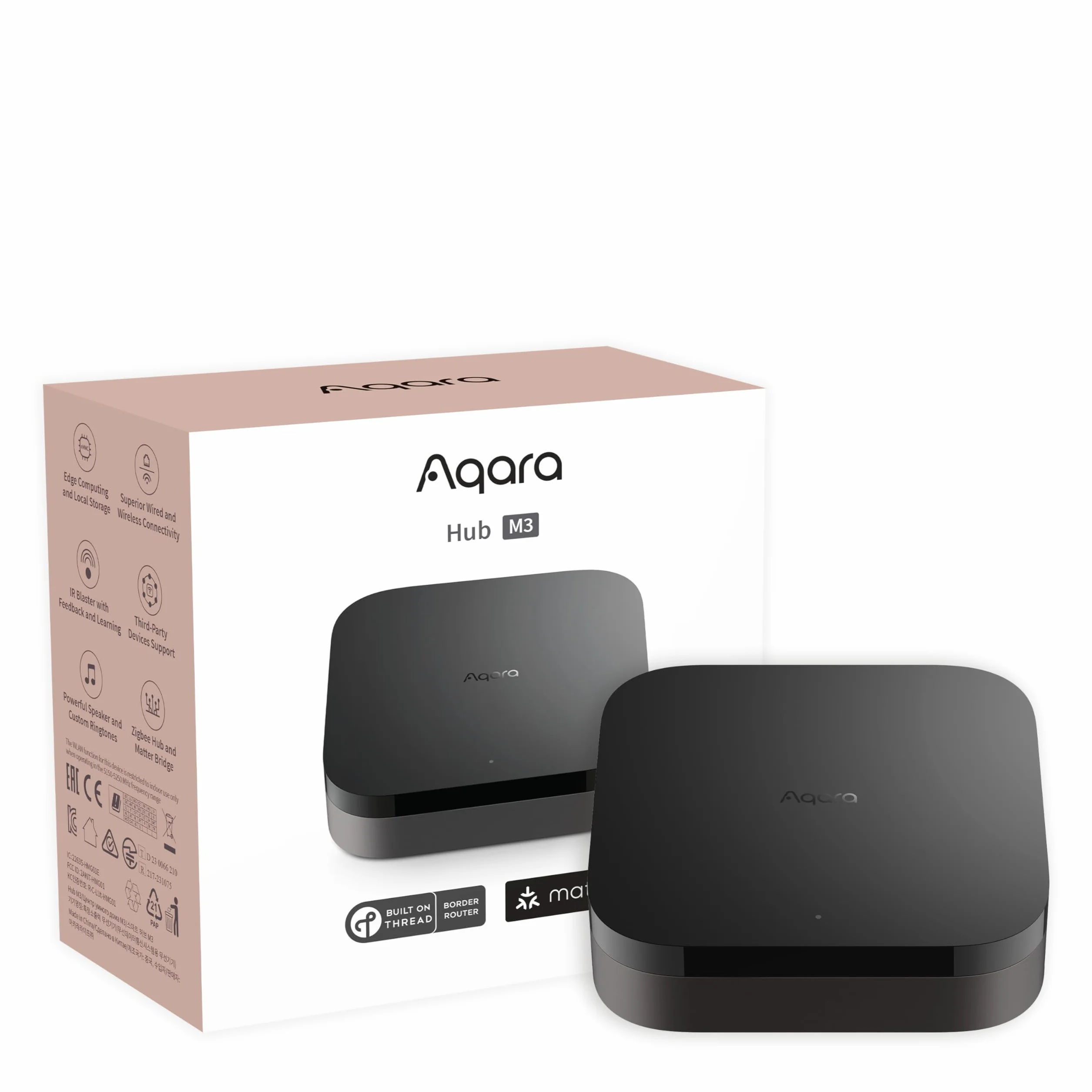 Aqara Hub M3 pour la Domotique, Matter Controller, Routeur de Bordure Thread, Doté de Zigbee, Bluetooth, Wi-Fi, PoE, IR, Prend en Charge Alexa, Google Assistant, Apple HomeKit, SmartThings, IFTTT