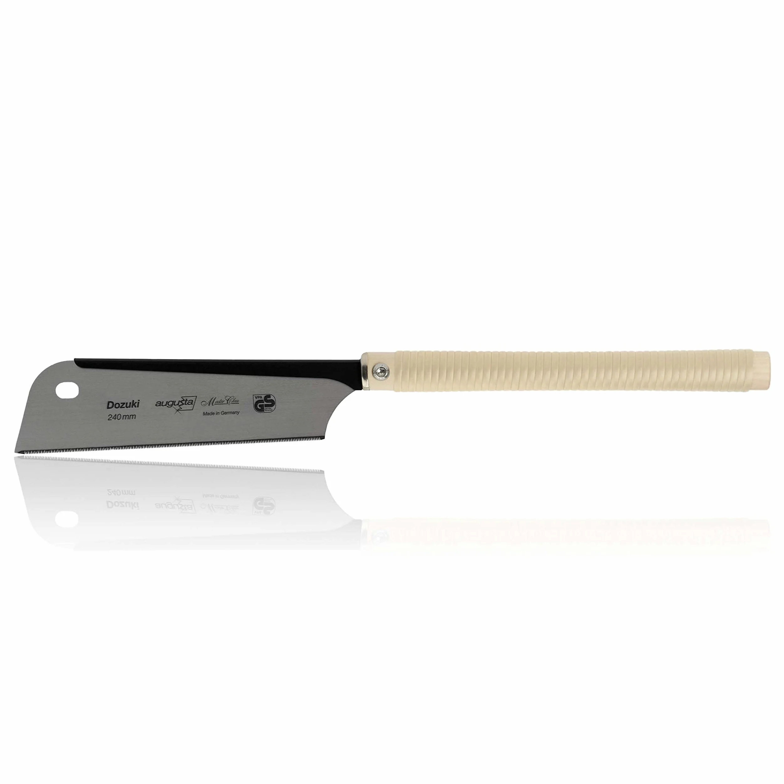 Augusta-Heckenrose scie japonaise Dozuki 240 mm I Scie à bois en feuillard d'acier poli C75 pour coupes fines I Scie traditionnelle avec dos en acier stable & poignée en raphia