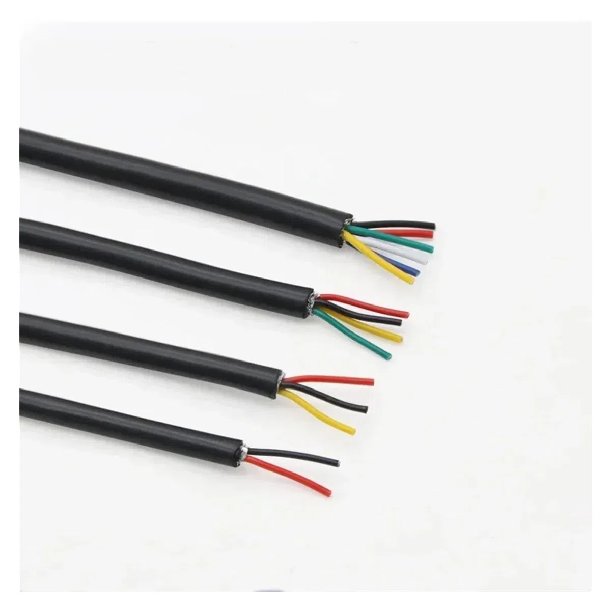 Câble blindé UL2464 5/10 m, 26 AWG, 24 AWG, 22 AWG, ligne audio, 2, 3, 4, 5, 6 ou 8 conducteurs, câble de contrôle de signal en cuivre, fils gainés(24AWG,5 METERS_5 CORES)