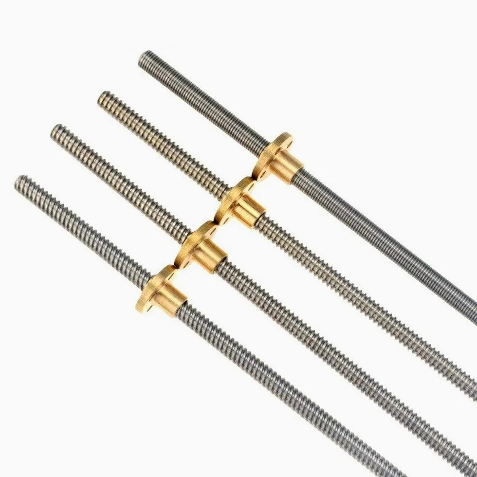 1 filetage de vis mère, T6, pas 6 mm, longueur, 100 à 650, avec écrou en laiton, tige trapézoïdale for imprimante 3D(200mm)