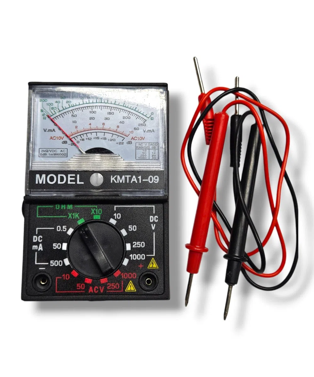 Multimètre analogique, mini testeur analogique, avec câbles de pointe, voltmètre ampèremètre Ohmmètre