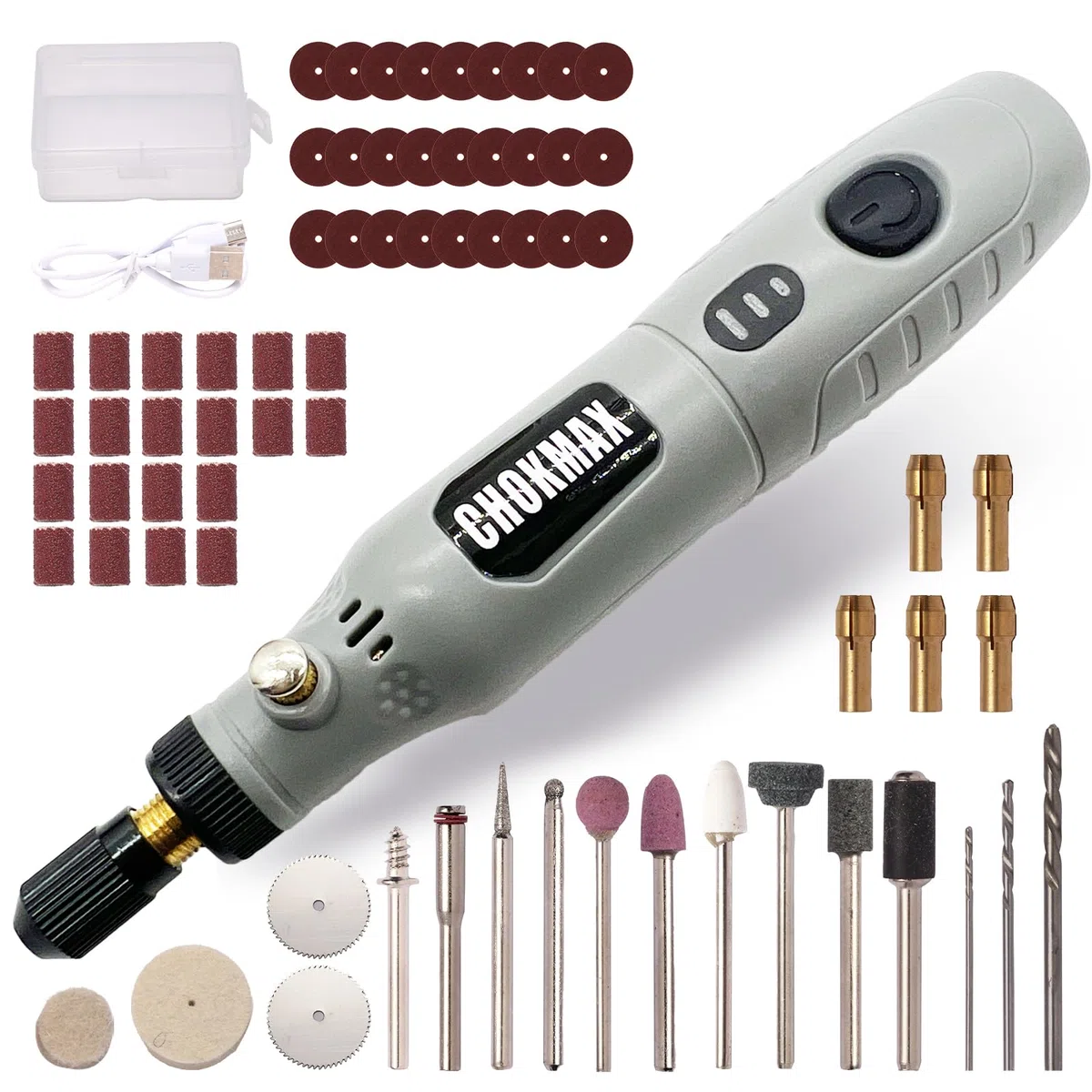 Outil rotatif sans fil 3 vitesses, kit avec 72 accessoires pour nettoyage, ponçage, polissage, perçage et petits travaux manuels