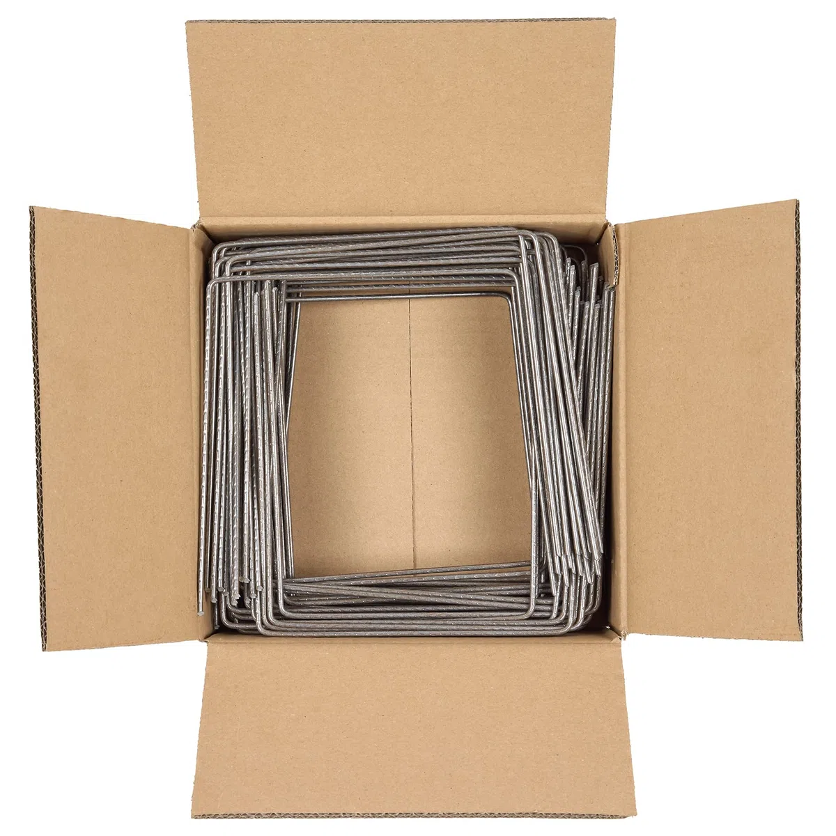 La Cordeline lot 50 Agrafes Fixation pour Toile Paillage Acier Brut 20 x 20 x 20 cm, Gris Métallique