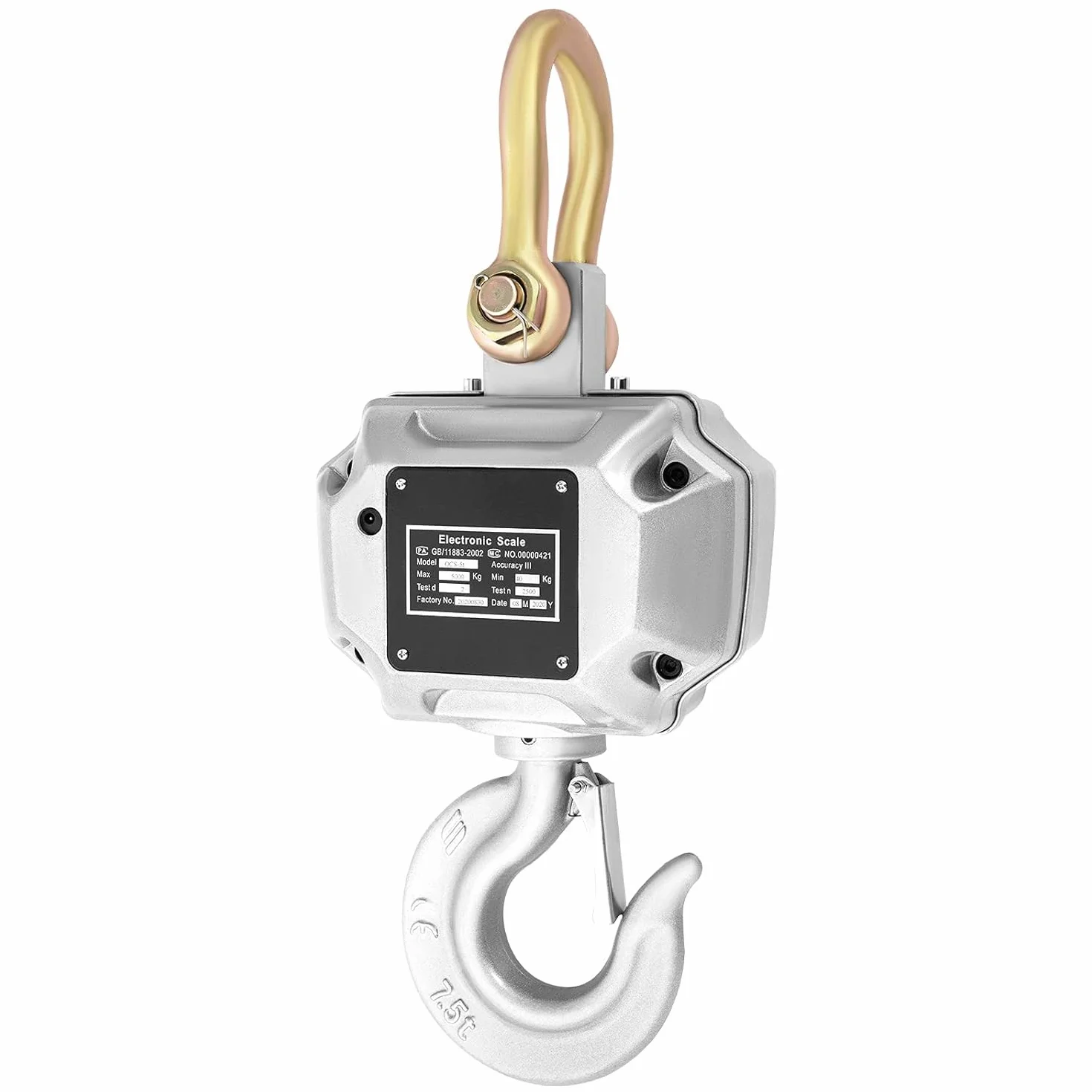 VEVOR Balance à Grue Numérique, Capacité 5000 kg, Balance Suspendue Électronique à Grue, avec Écran Lecture LCD, Grande Précision Mesure, pour Entrepôts, Agriculture, Chasse, Pêche, Ateliers, Bureaux