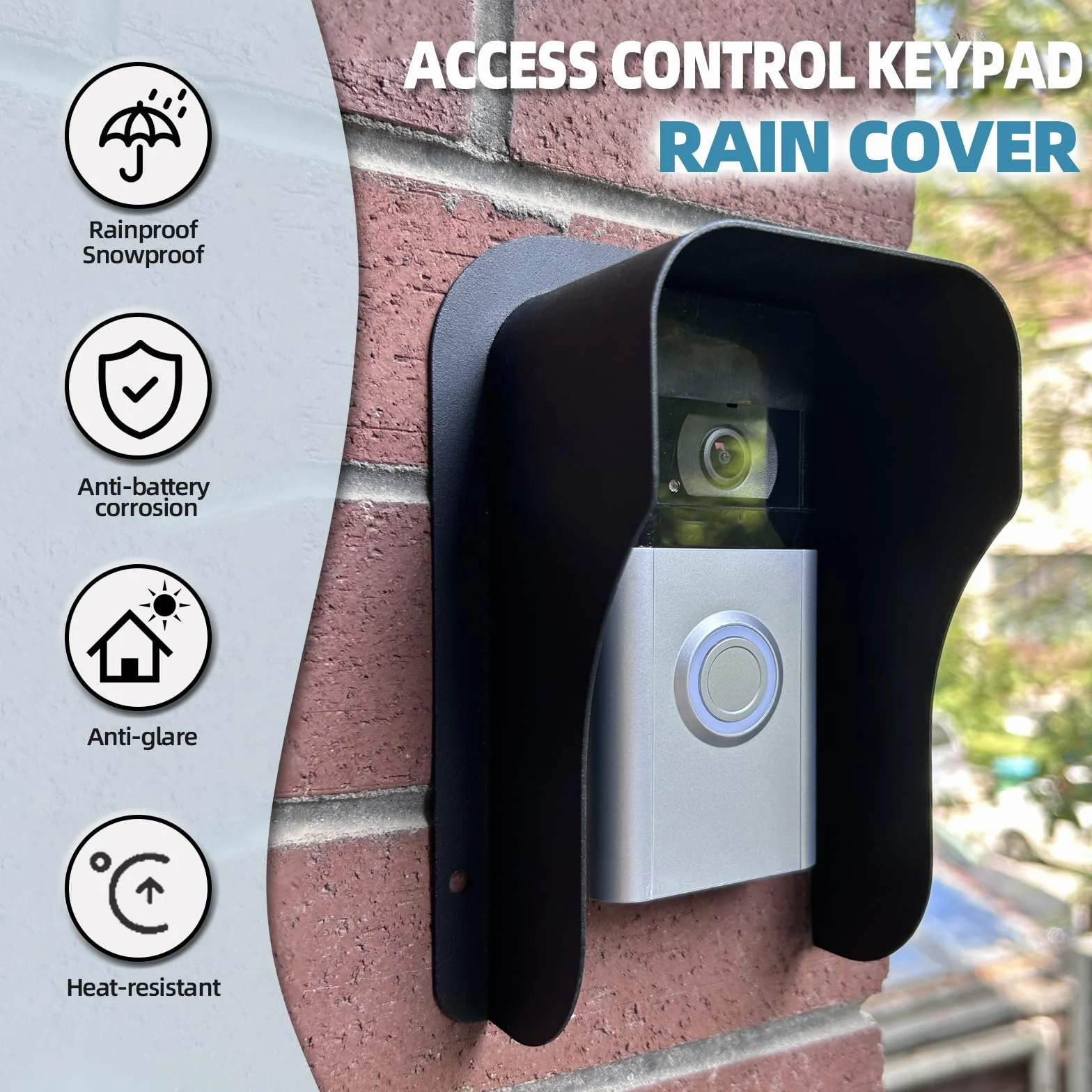 Couverture de sonnette vidéo, protection contre la pluie, protection météorologique, protection contre l'éblouissement, convient pour les sonnettes Ring, interphone, prise et serrure à code