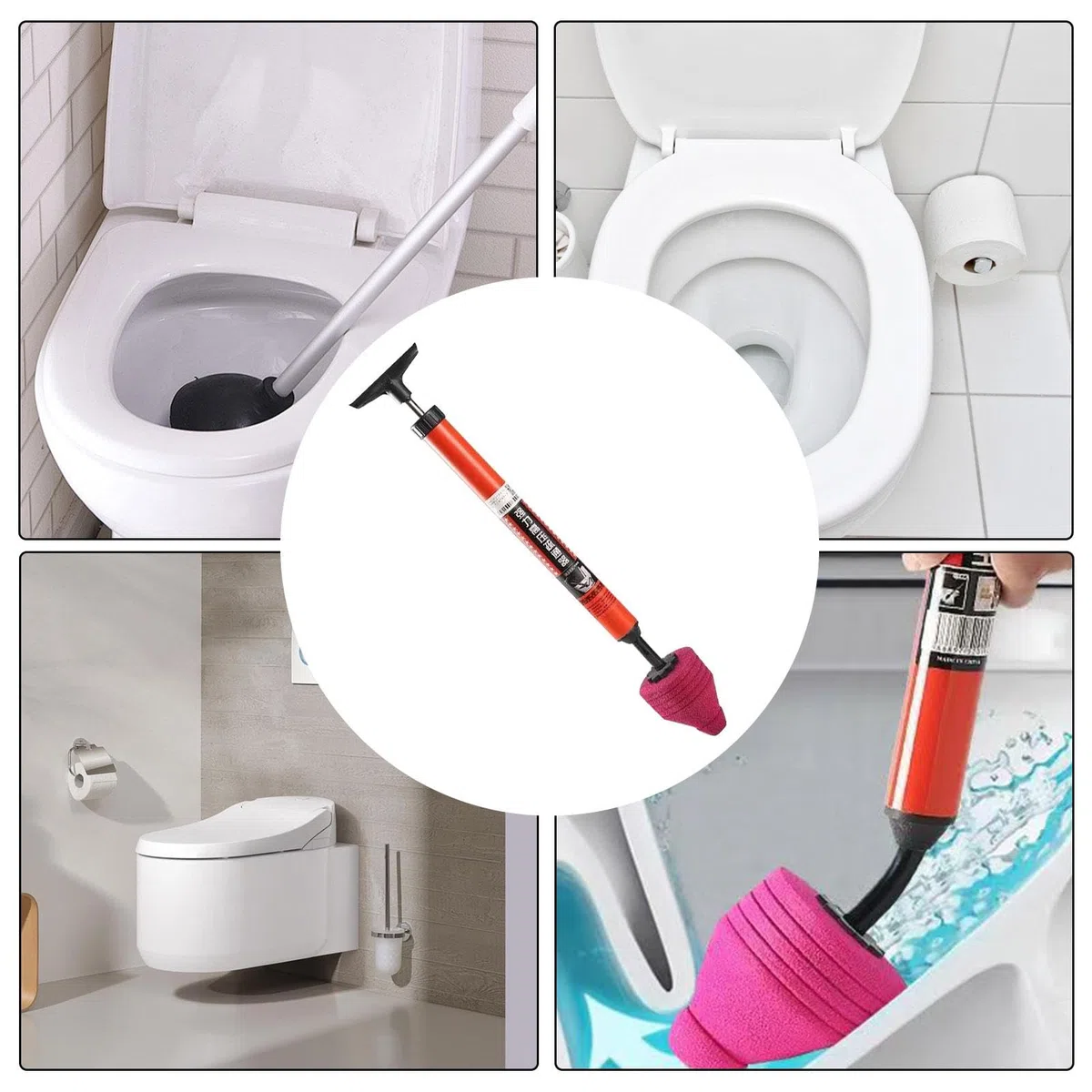 Déboucheur de toilettes haute pression | Outil de plomberie haute pression | Déboucheur de toilettes robuste | Déboucheur de toilettes avec poignée ergonomique pour déboucher les toilettes, les