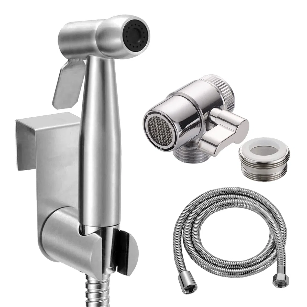 Douchette pour Lavabo Ensemble - Pommeau Douche pour Lavabo Douchette de Salle de Bain avec 59”Tuyau pour Pet Douche se Laver Les Cheveux ou Nettoyer L'évier - avec valve de robinet