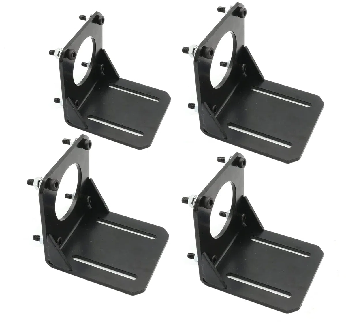 RATTMMOTOR Nema 23 Lot de 4 supports de moteur pas à pas plats de 57 l avec vis en aluminium/acier, NEMA 23 (4 pièces)