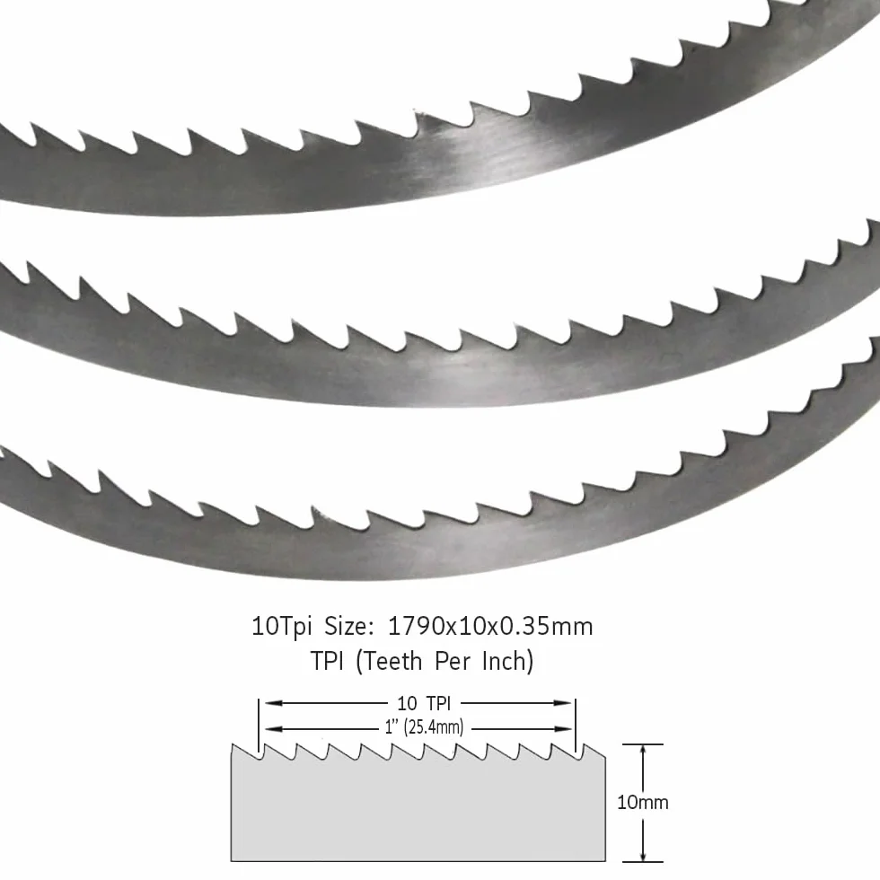 Lot de 4 Lames de Scie à Ruban 1790 x 10 x 0,35 mm 10 dents, Lames de Scie à Bois Pour Bois Plastique, Convient pour HBS 251/HBS261