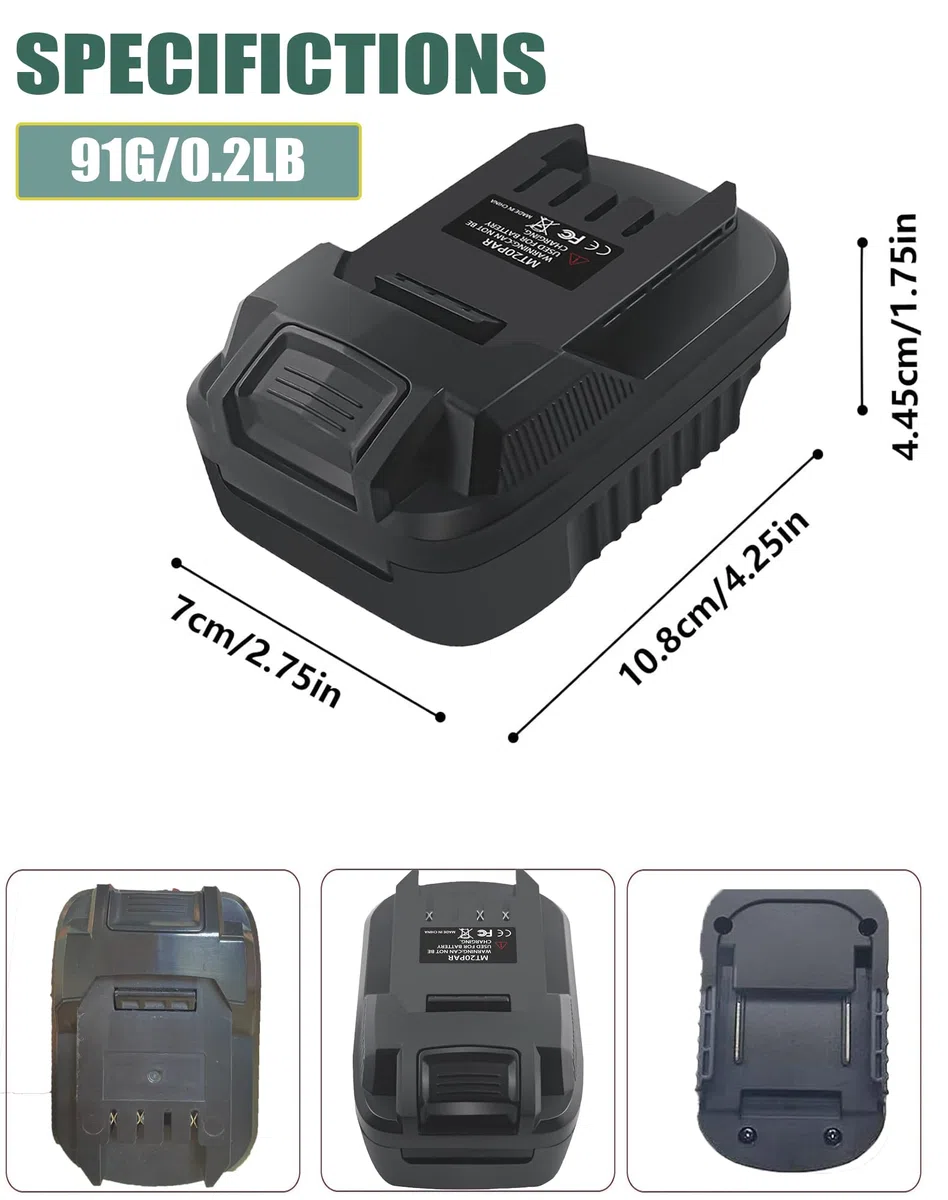 TPDL MT18PAR Adaptateur batterie pour Makita vers Parkside 20 V outils électriques, convertisseur adaptateur batterie pour Makita 18 V Li-Ion convertisseur de batterie pour Parkside XTeam outils