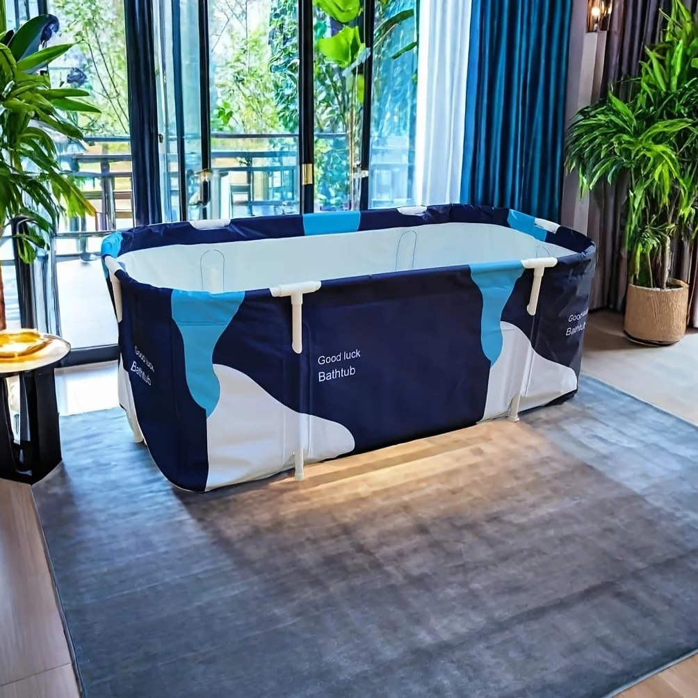 Baignoire pliable pour adulte de 140 x 60 x 50 cm - En matériau isolant à 6 couches - Maintien de la température pour la maison - Spa - Baignoire mobile pour adultes et enfants