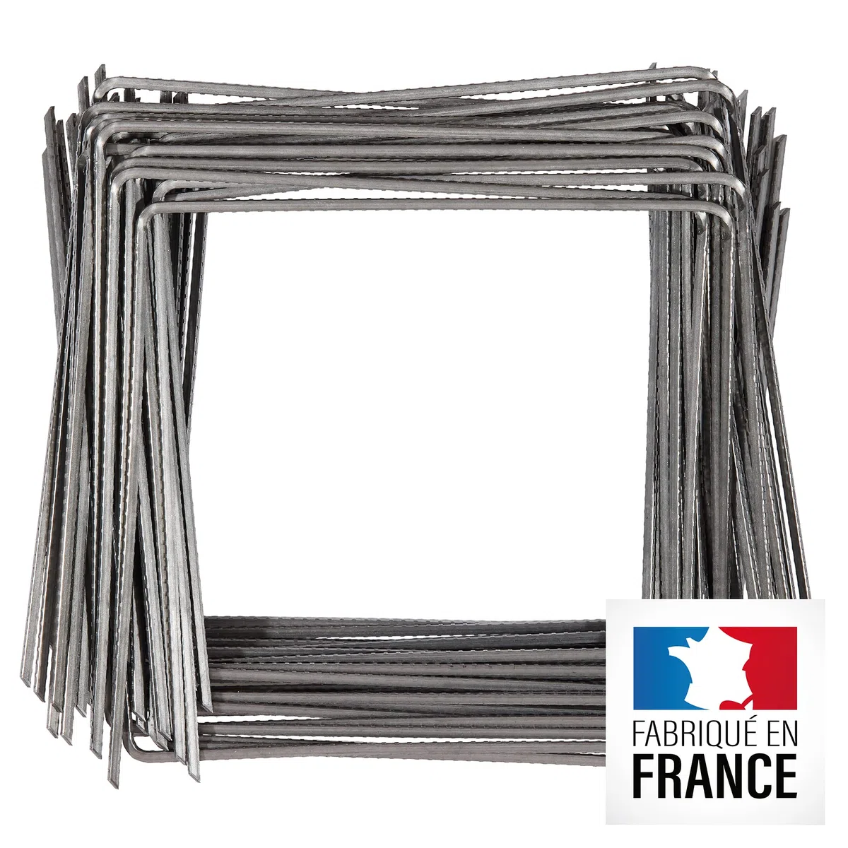 La Cordeline lot 50 Agrafes Fixation pour Toile Paillage Acier Brut 20 x 20 x 20 cm, Gris Métallique