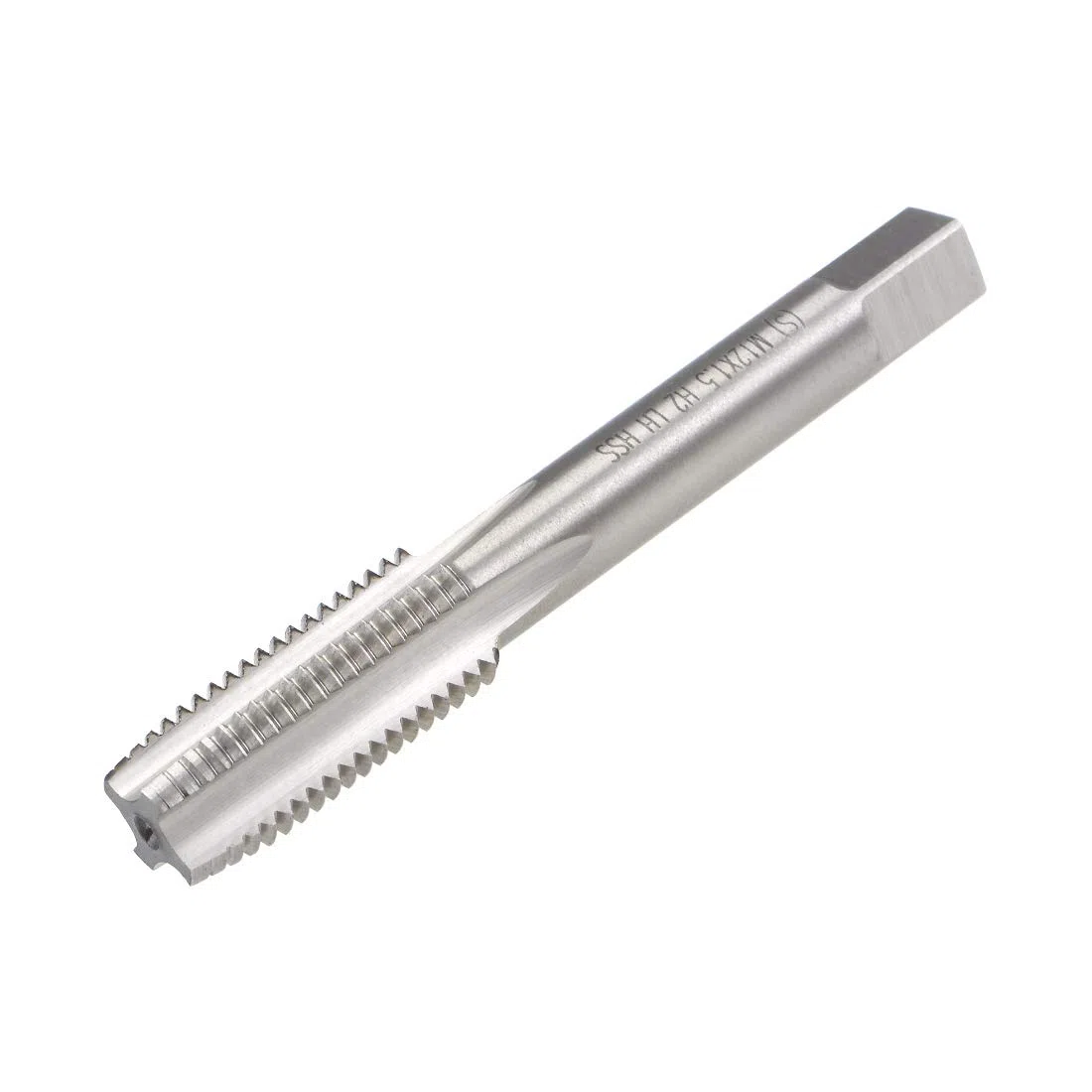 sourcing map Taraud Machine Métrique Gauche Filetage M12 Pas 1.5 H2 4 Flûtes Acier Rapide