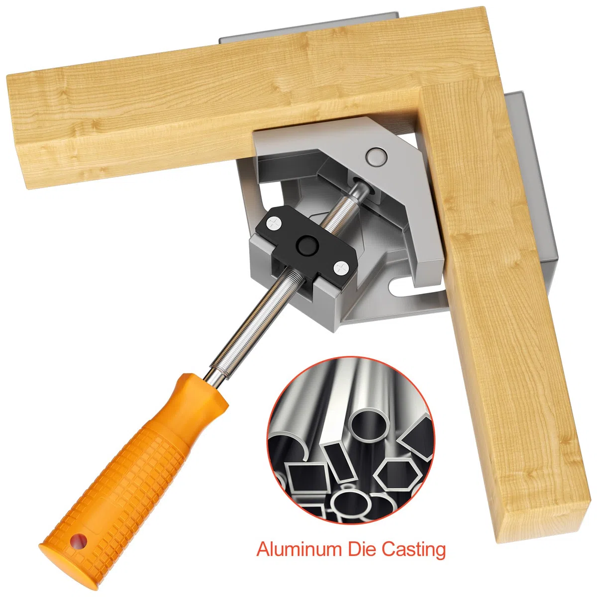 Lectorias 2 Pièces serre joint angle à 90 degrés, menuisier outillage | etau Alliage d'Aluminium, serrage angulaire avec Mâchoire Pivotante Réglable, assemblage bois avec Poignée, pince de soudage