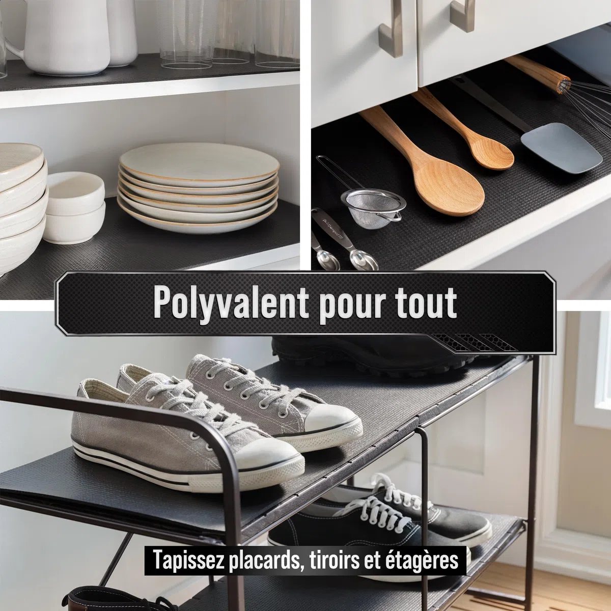 Precision Defined Tapis Antidérapant pour Servante, 40 cm x 4,8 m | Épais, Découpable et Résistant, pour Fond de Tiroir