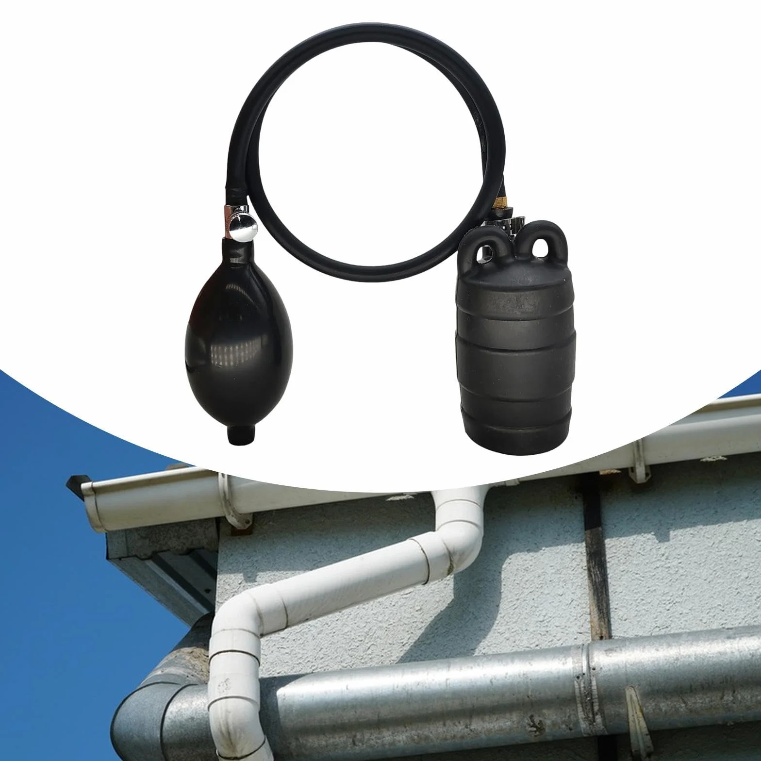 Bouche de Tuyau Gonflable, Tuyau D'identification En Caoutchouc pour Canalisation, Airbag Gonflable, Bouchon D'essai D'égout, Test de Plomberie, avec Balle Gonflable à La Main, Dn50