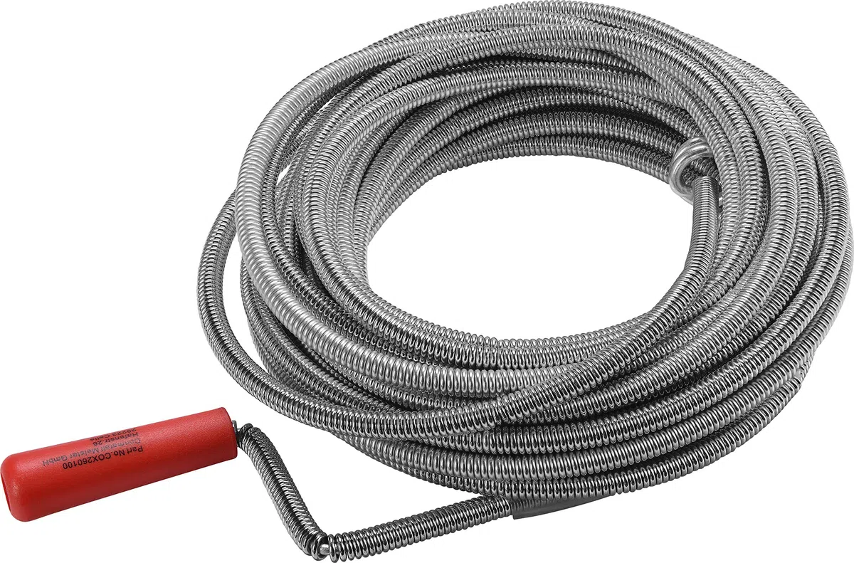 Connex COX260100 Spirale de nettoyage des tuyaux, Argent/rouge, 9 mm x 10 m
