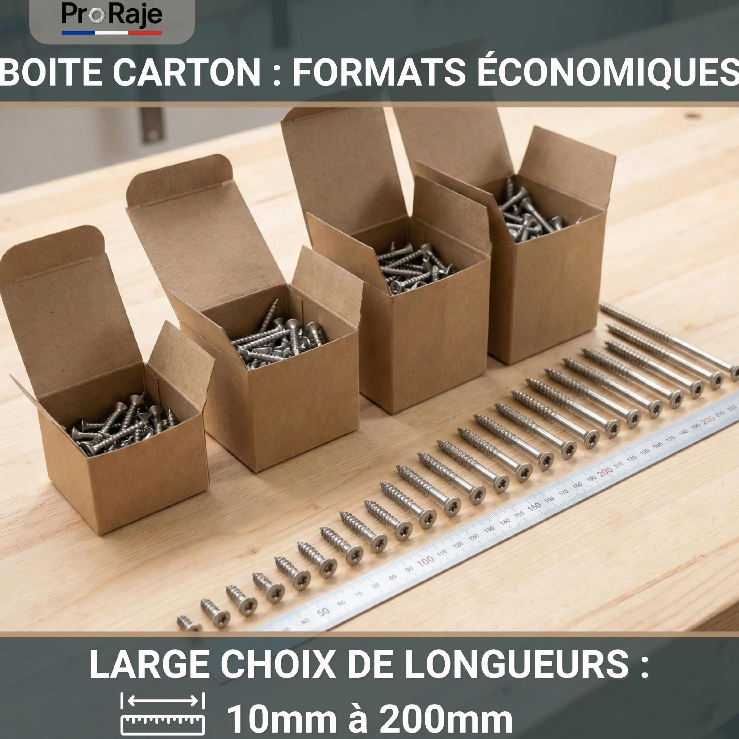 Vis à bois INOX A2 : 4 x 40 mm | Tête fraisée empreinte TORX (TX) | Acier inoxydable A2 (V2A / AISI 304) | construction/aggloméré/terrasse/etc : LOT DE 500 Pcs