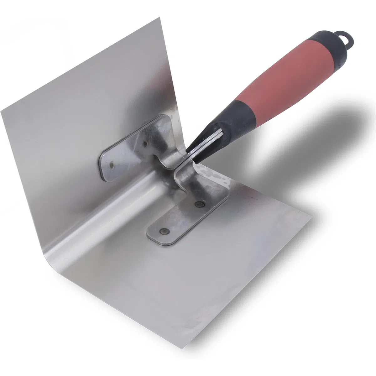 Truelle d'angle intérieur Marshalltown Bullnose avec manche Durasoft, en acier inoxydable, pour le placoplâtre et le plâtre, dimensions : 127x89 mm