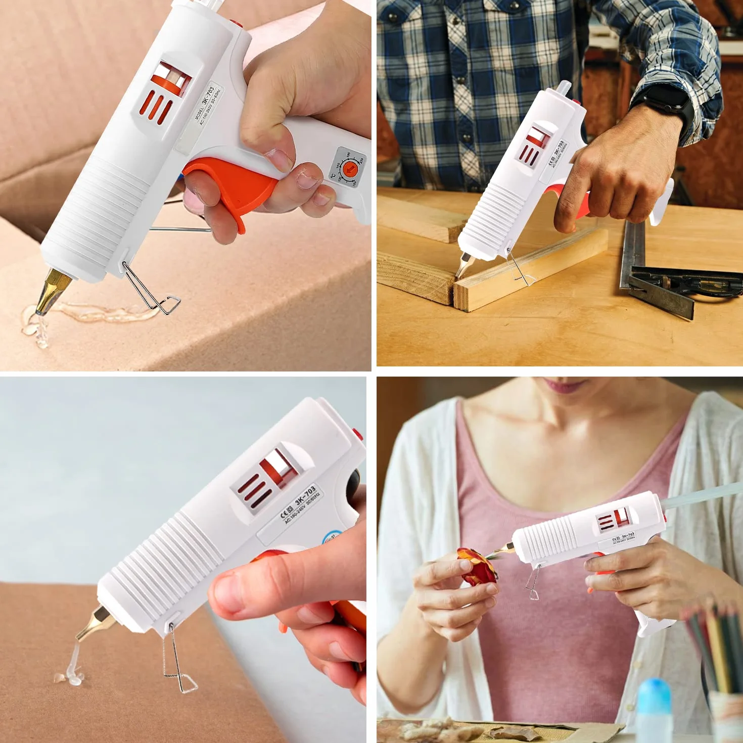 Mumisuto Pistolet à Colle Chaude, Sûr Pistolet à Colle 110W, Pistolet à Colle Thermofusible Réglable à Température Constante, Anti écoulement pour Réparation Artisanat DIY Maison Bricolage Bureau