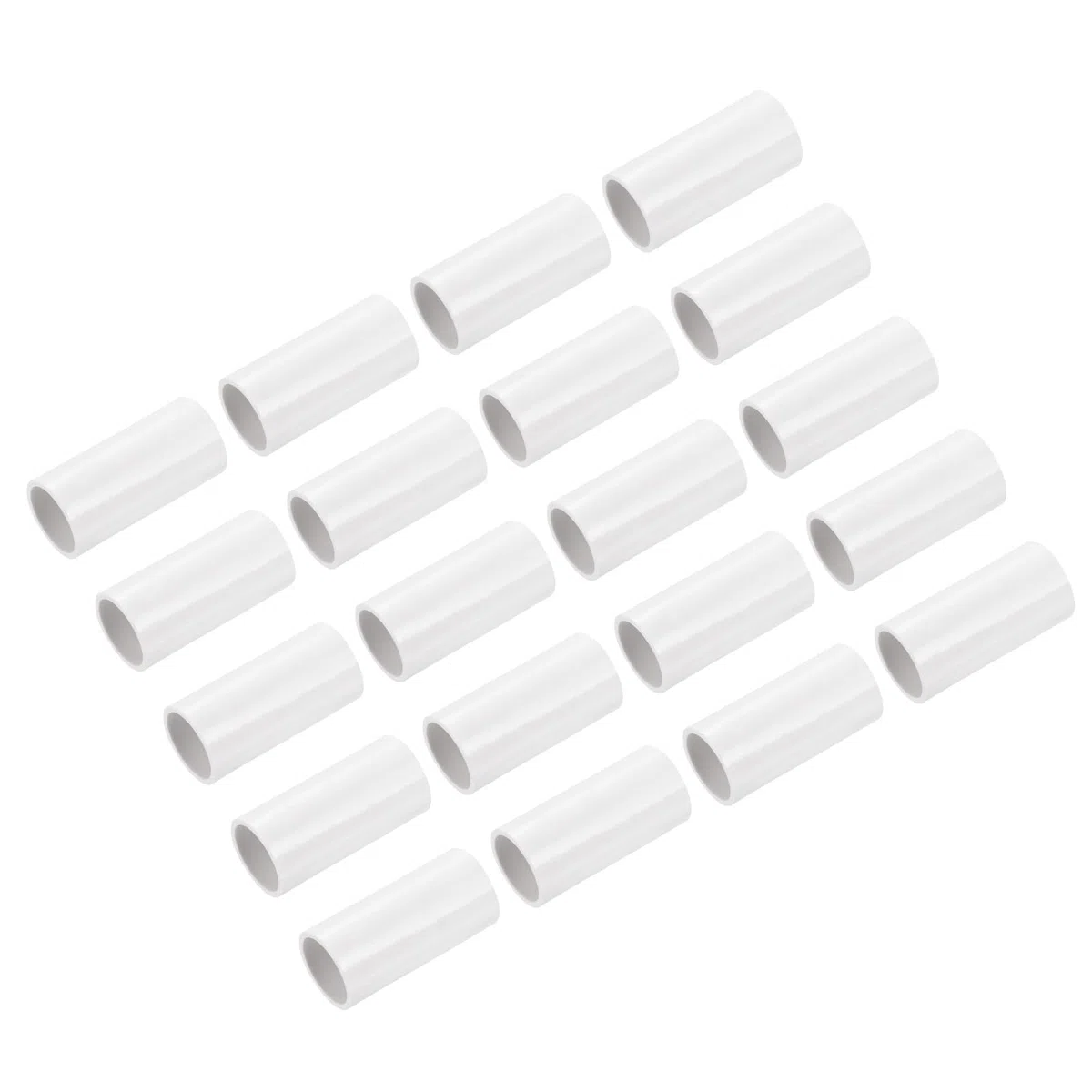 QUARKZMAN Raccord Droit de Conduit en PVC de 20 mm, Efficacité de Raccordement, Couleur Blanche, pour Tuyau Électrique Domestique, Lot de 50