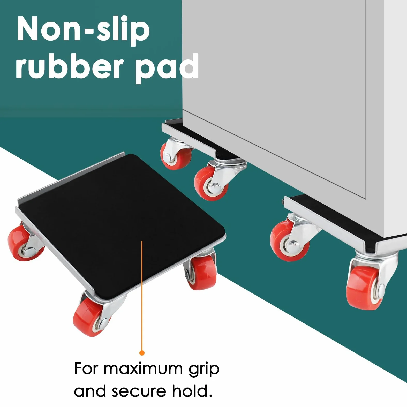 roulettes pour Meubles Lourd,Leve Meuble avec 4 Roues Pivotantes à 360° pour Le Deplace Meubles Lourds Mobiles,Capacité de Charge de 600KG (Argent)