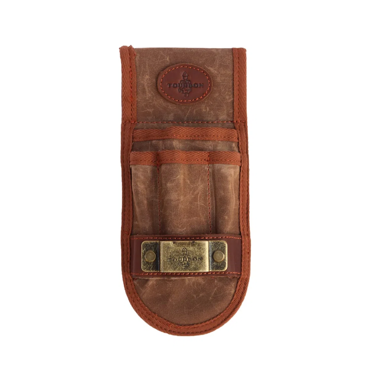 Tour de Ceinture en Toile Cirée et Cuir Outil Ceinture Holster avec Support Mètre Ruban pour Électricien Atelier Marron