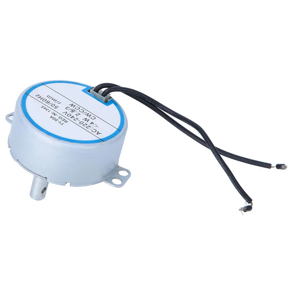 Moteur Synchrone CA 220-240V 50/60Hz 4W avec Direction Réversible, Arbre Rond 7mm, 2.5/3 tr/min, pour Ventilateur