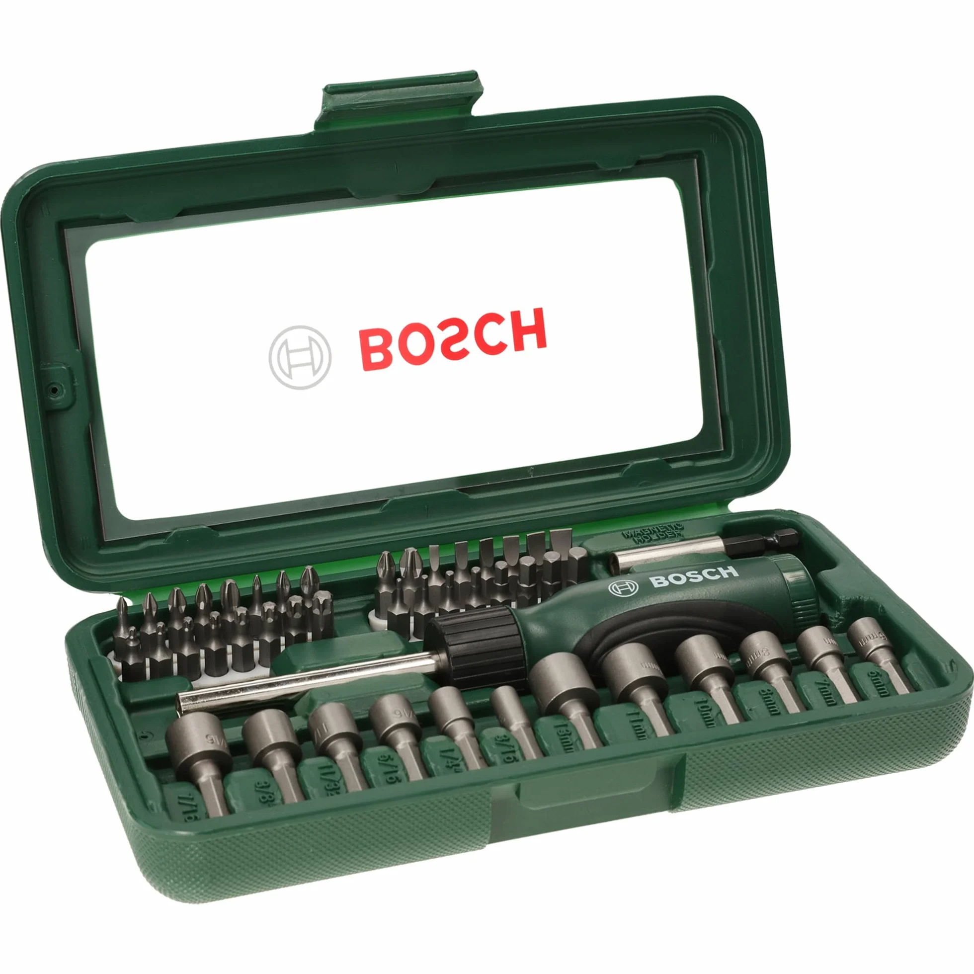 Bosch Accessories 46 pièces Coffret de vissage (PH, PZ, S, HEX, T, douilles pour vis hexagonales, Accessoire Perceuse)