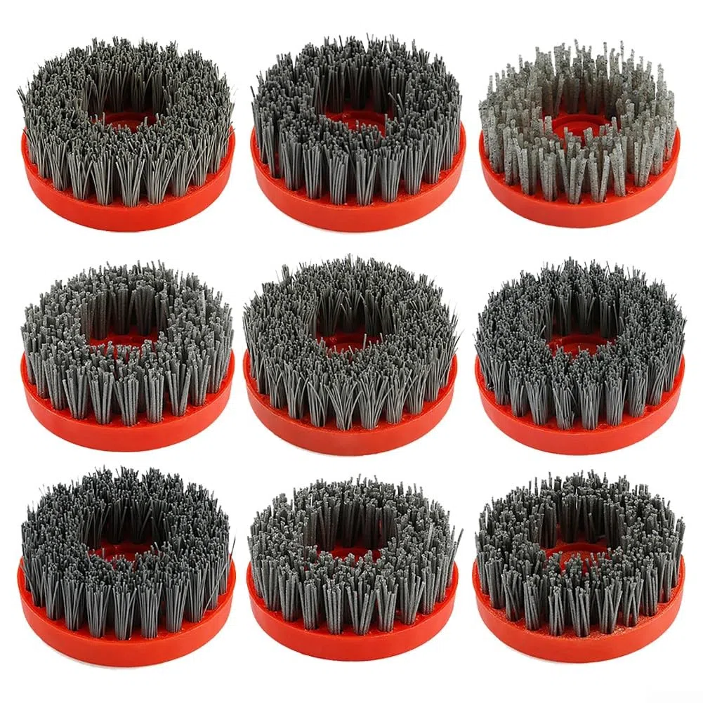 Brosse de nettoyage pour meuleuse d'angle de 10,2 cm, brosse abrasive circulaire, brosse antique pour pierre et granit M10, 320#