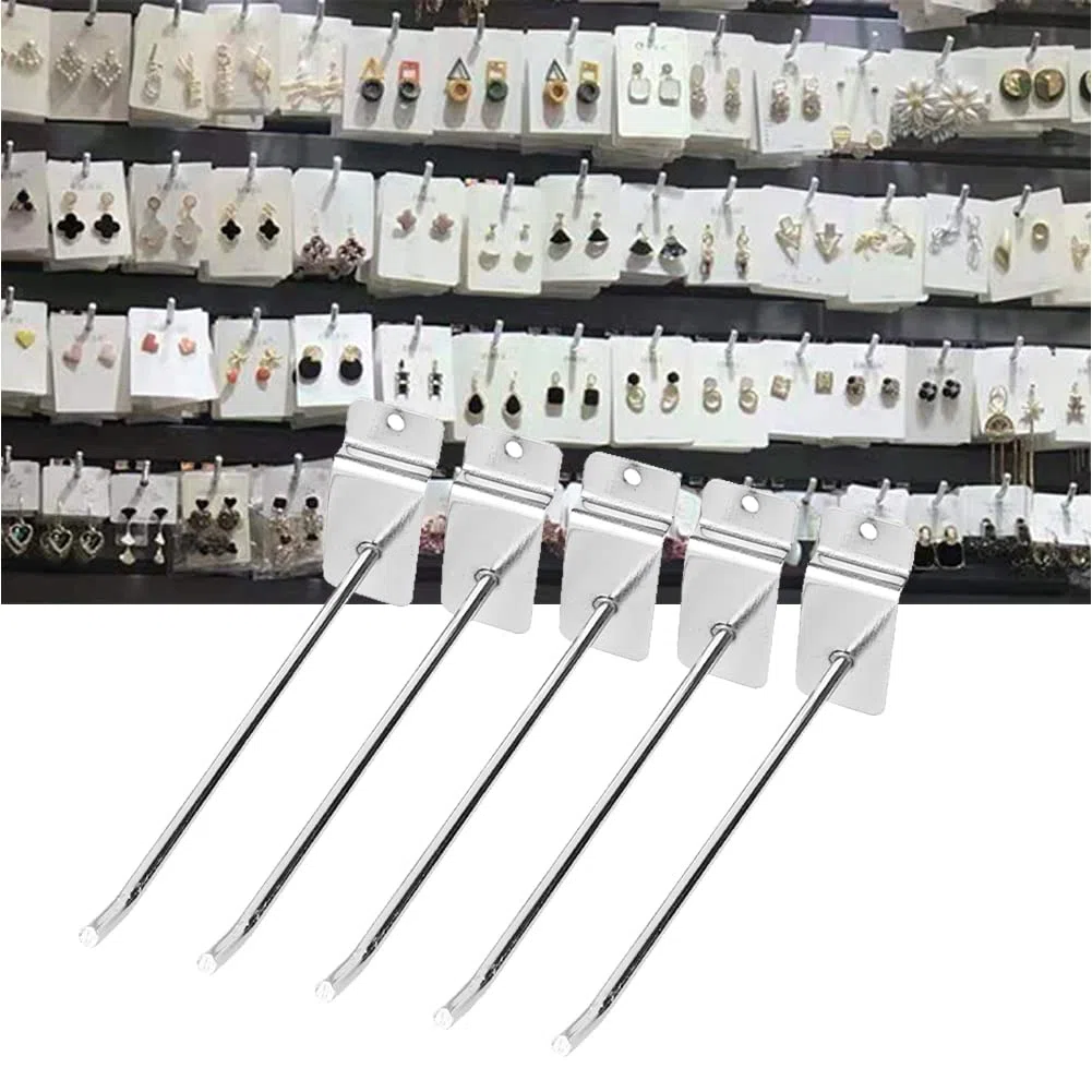 Crochet Panneau Rainuré, 15cm 25pcs Panneau Perforé Mural, Crochet pour Rayonnage Magasin, Broche Panneaux Rainuré, Crochets pour panneaux à lattes, Pour les Bijouteries, Boutiques, Supermarchés