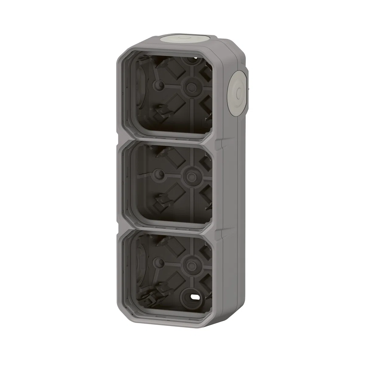 boitier saillie - 3 postes - horizontal ou vertical - gris - legrand plexo 069680l