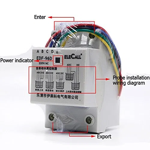 MASUNN Df96D Ac220V 5A Rail Din Commutateur À Flotteur Régulateur De Niveau d'eau Automatique avec 3 Sondes