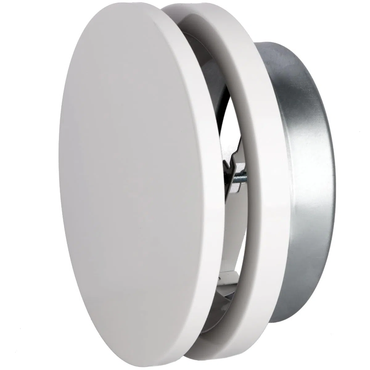 Ø80 Ø100 Ø125 Ø160 mm – DOMUX Bouche VMC 2 en 1 Extraction et Insufflation Design Premium – Acier Blanc Laqué Réglable Silencieux – Salon Chambre Bureau – Garantie 5 Ans – Ø125 mm