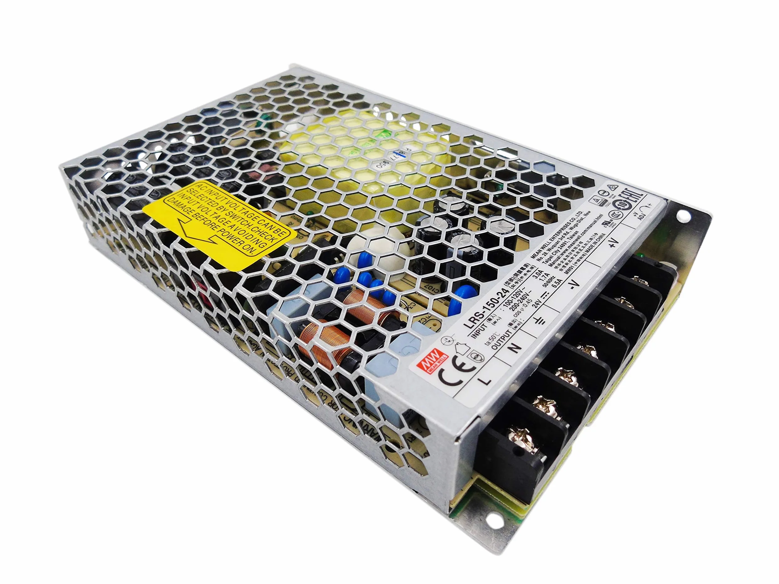 KingLed - MeanWell Alimentation LRS-150-24 Puissance max 156 W DC 24 V IP20 Transformateur Mean Well pour Led - COD. 1987