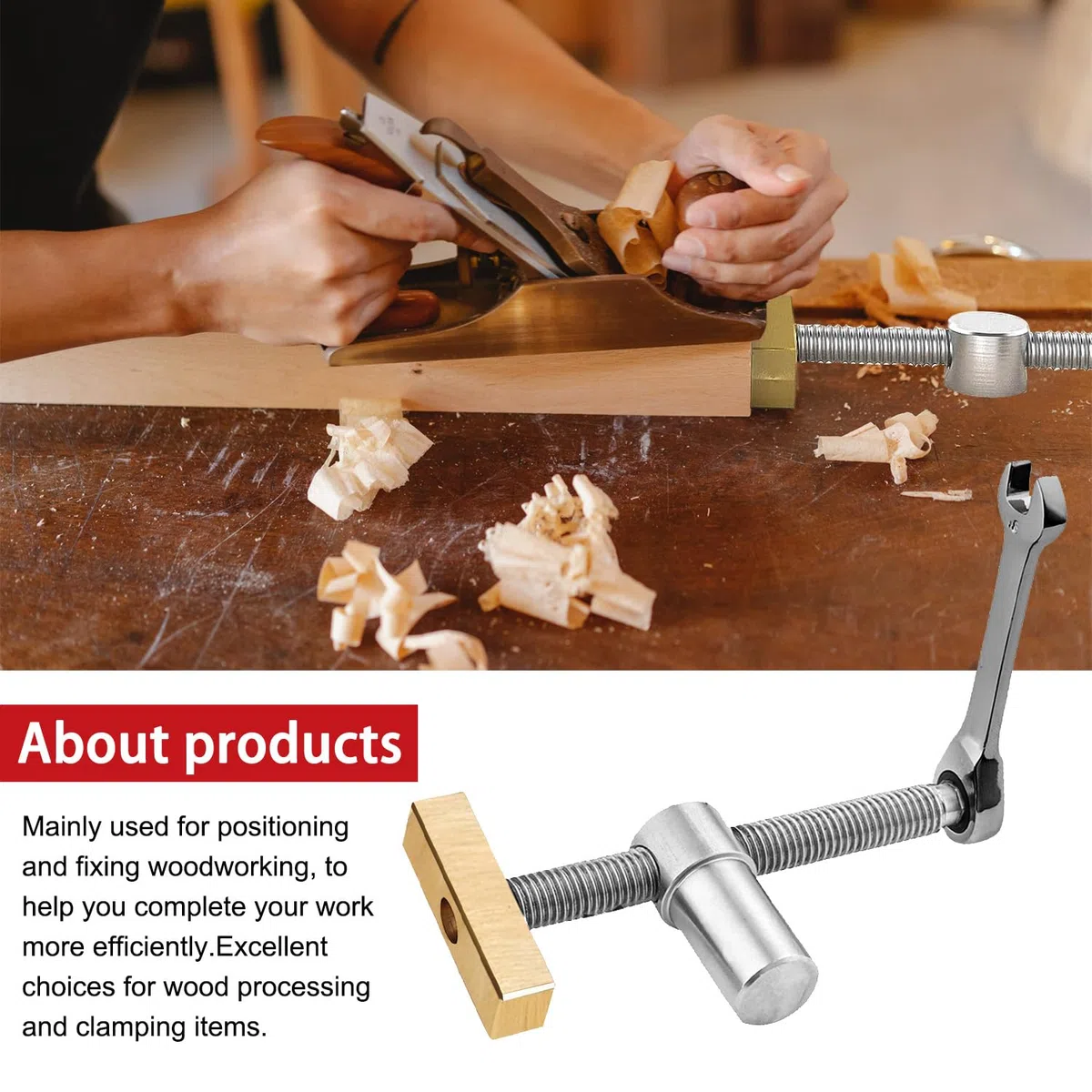 Lot de 2 Etau Etabli Avec 4 Bench Dog, Serre Joint Menuisier pour Trous de Banc de 20 mm, Pince Etau Positionnement, Clip de Bureau Réglable, Accessoire Etabli pour Fixation Rapide