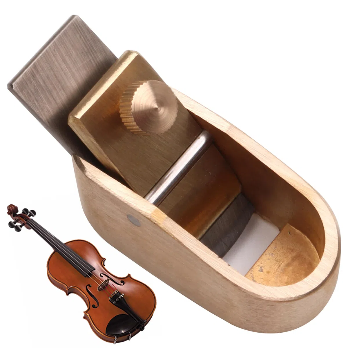 Outils de luthier en laiton lame micro-raie incurvée, 14 mm mini plan de chanofeu Outils de lutherie Rabots à pouce Outils de fabrication de planches de violon Outils de lutherie
