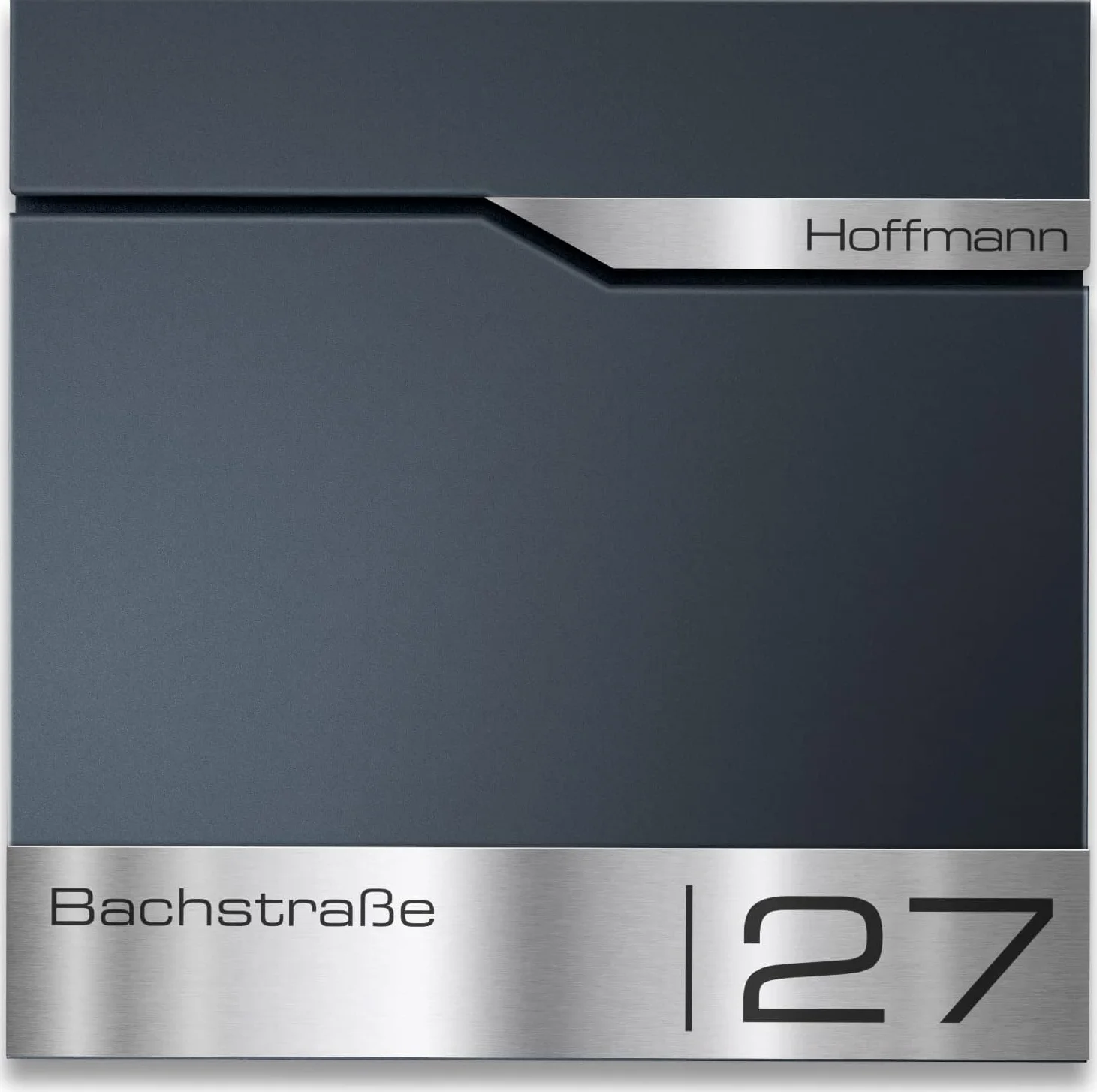 Metzler Boîte aux Lettres Murale avec Porte-nom, Design Moderne avec Compartiment à journaux Anthracite RAL 7016, Personnalisable avec Plaque Nominative en Acier Inoxydable V2A | Modèle Siebert…