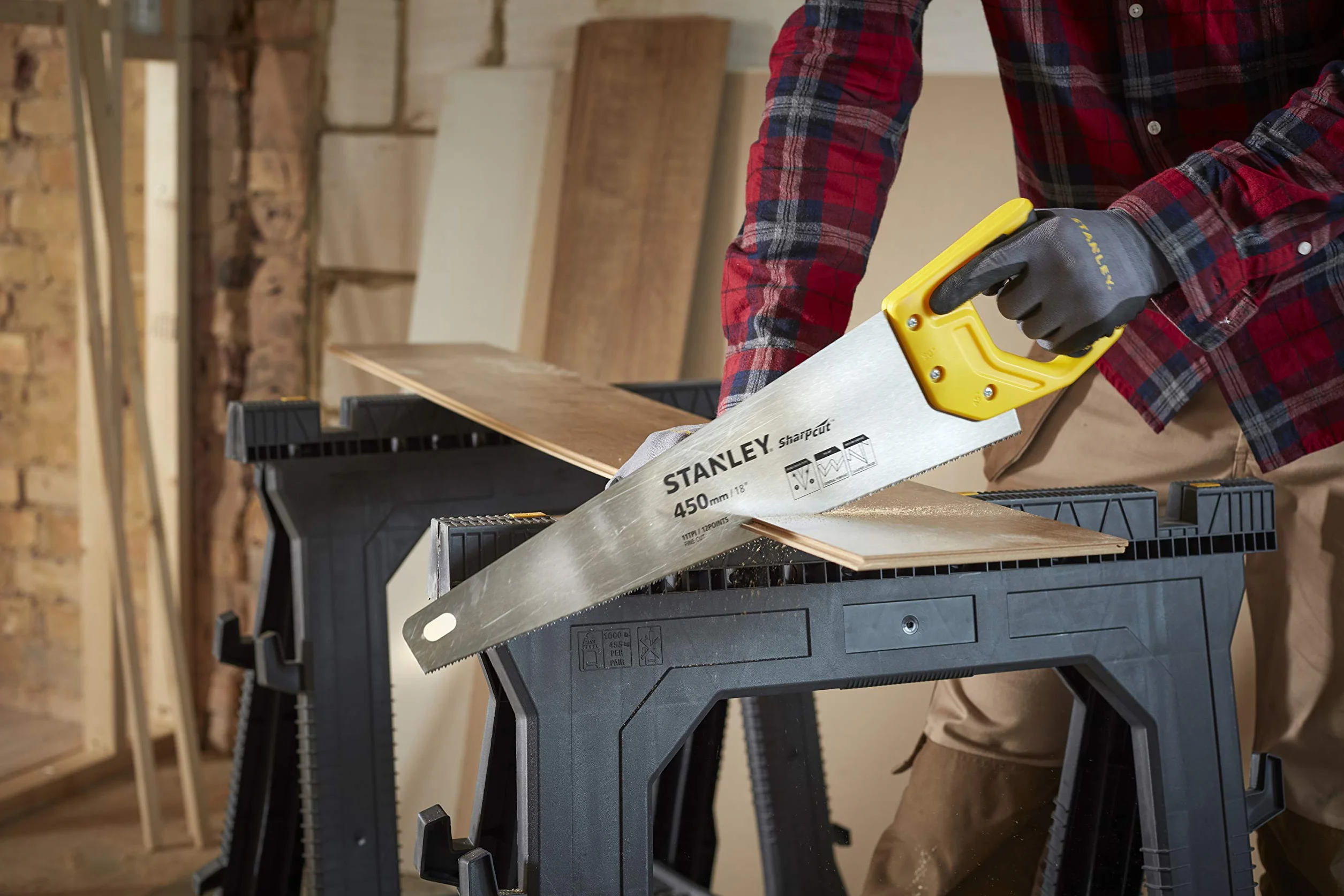 Stanley STHT20370-1 Scie Egoine Sharpcut coupe fine 450mm | Scie égoïne - Coupe fine - Stanley
